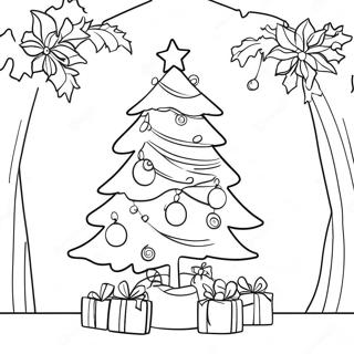 Festive Christmas Tree Coloring Page 24235-22289