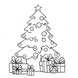 Festive Christmas Tree Coloring Page 24235-22290