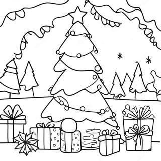 Festive Christmas Tree Coloring Page 24235-22291