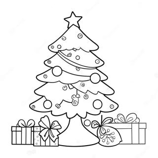 Festive Christmas Tree Coloring Page 24235-22292