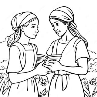 Heartwarming Ruth And Naomi Coloring Page 24265-22313