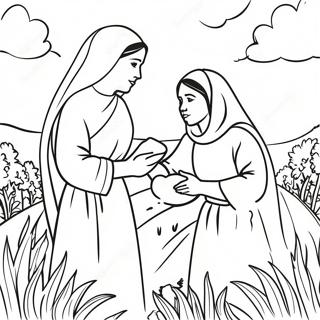 Heartwarming Ruth And Naomi Coloring Page 24265-22316