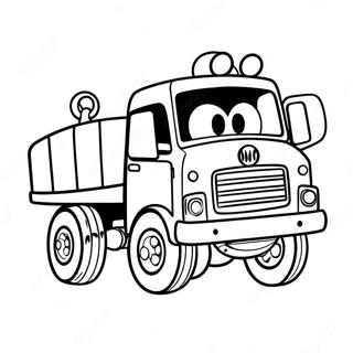 Cute Tow Truck With A Happy Face Coloring Page 24275-22321