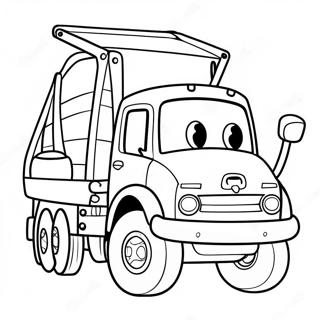 Cute Tow Truck With A Happy Face Coloring Page 24275-22322