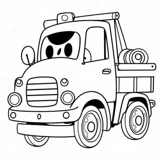 Cute Tow Truck With A Happy Face Coloring Page 24275-22323