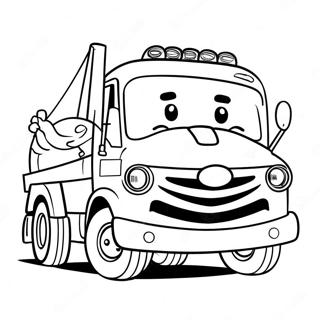 Cute Tow Truck With A Happy Face Coloring Page 24275-22324