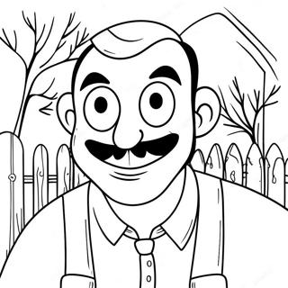 Hello Neighbor With Creepy Smile Coloring Page 24305-22346