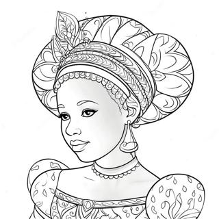 Black Princess Coloring Page 24324-22360