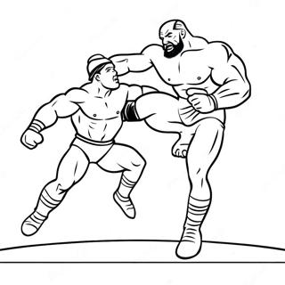 Wwe Wrestler Jumping On Opponent Tracing Page 2432-1989