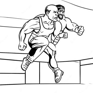 Wwe Wrestler Jumping On Opponent Tracing Page 2432-1990