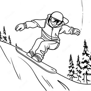 Cool Snowboarder Performing Tricks Coloring Page 24335-22370