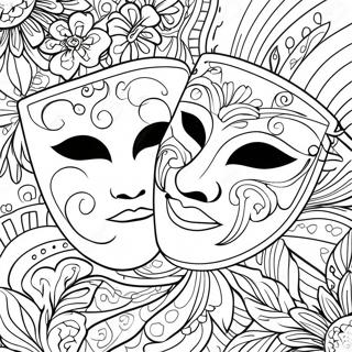 Colorful Theater Masks Coloring Page 24385-22409