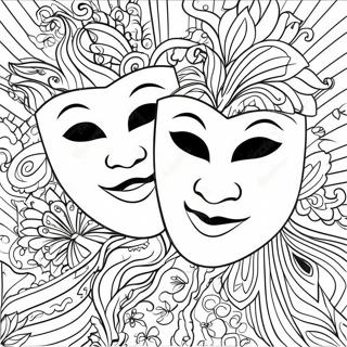 Colorful Theater Masks Coloring Page 24385-22410