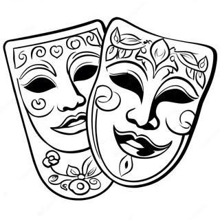 Colorful Theater Masks Coloring Page 24385-22411