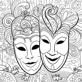 Colorful Theater Masks Coloring Page 24385-22412