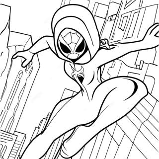 Spider Gwen Action Pose Coloring Page 24394-22414