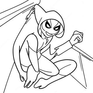 Spider Gwen Action Pose Coloring Page 24394-22416