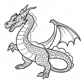 Majestic Fire Dragon Flying Coloring Page 24435-22449