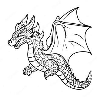 Majestic Fire Dragon Flying Coloring Page 24435-22450