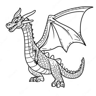 Majestic Fire Dragon Flying Coloring Page 24435-22452