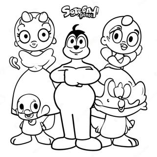 Classic 90 S Cartoon Characters Coloring Page 24495-22497