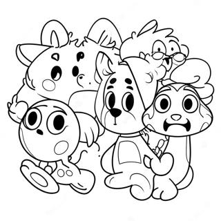 Classic 90 S Cartoon Characters Coloring Page 24495-22498