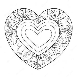 Cute Heart Shaped Valentine Coloring Page 24505-22505