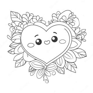 Cute Heart Shaped Valentine Coloring Page 24505-22506