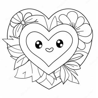 Cute Heart Shaped Valentine Coloring Page 24505-22507