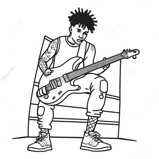 Nle Choppa Performing On Stage Coloring Page 24525-22521