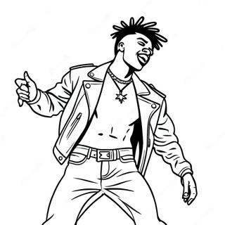 Nle Choppa Performing On Stage Coloring Page 24525-22522