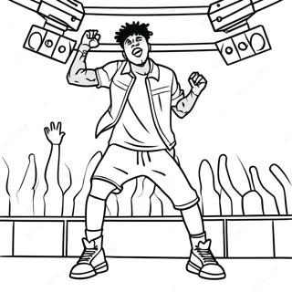 Nle Choppa Performing On Stage Coloring Page 24525-22523