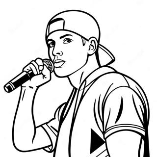 Eminem With Microphone Coloring Page 24535-22531