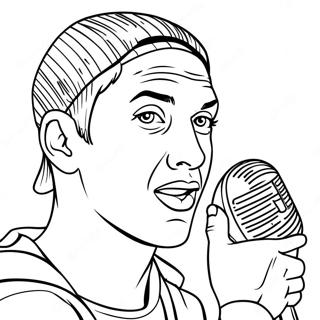 Eminem With Microphone Coloring Page 24535-22532