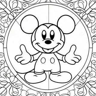 Mickey Mouse Stained Glass Coloring Page 24545-22537