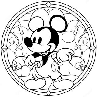 Mickey Mouse Stained Glass Coloring Page 24545-22538