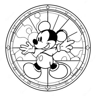 Mickey Mouse Stained Glass Coloring Page 24545-22539