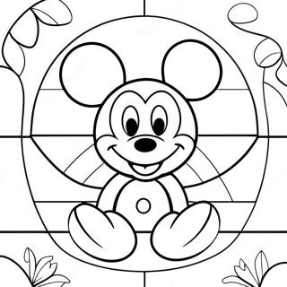 Mickey Mouse Stained Glass Coloring Page 24545-22540