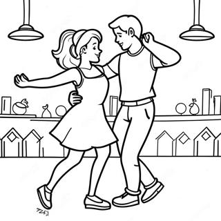 Boyfriend And Girlfriend Dancing Coloring Page 24575-22561