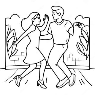 Boyfriend And Girlfriend Dancing Coloring Page 24575-22562