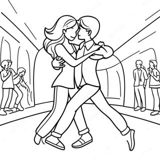 Boyfriend And Girlfriend Dancing Coloring Page 24575-22563