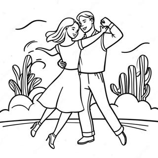 Boyfriend And Girlfriend Dancing Coloring Page 24575-22564