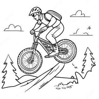 Cool Mountain Biker Jumping Over A Ramp Coloring Page 24595-22577