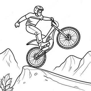 Cool Mountain Biker Jumping Over A Ramp Coloring Page 24595-22578