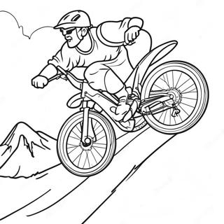 Cool Mountain Biker Jumping Over A Ramp Coloring Page 24595-22579