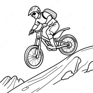 Cool Mountain Biker Jumping Over A Ramp Coloring Page 24595-22580