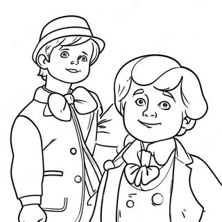 Charlie Bucket And Willy Wonka Coloring Page 2463-2005