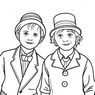 Charlie Bucket And Willy Wonka Coloring Page 2463-2007