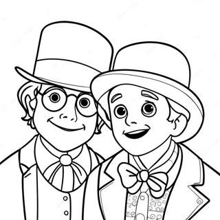 Charlie Bucket And Willy Wonka Coloring Page 2463-2008