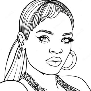 Rihanna Coloring Page 24685-22637